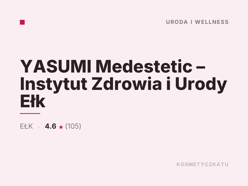 YASUMI Medestetic Instytut Zdrowia i Urody Ełk kosmetyka i pielęgnacja dla mężczyzn