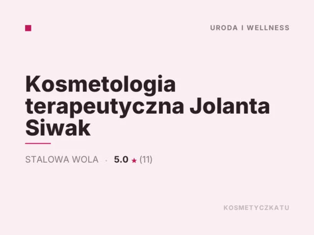 Kosmetologia terapeutyczna Jolanta Siwak