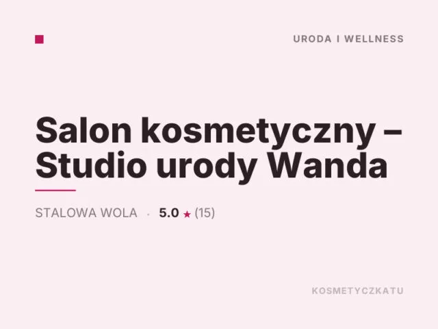 Salon kosmetyczny – Studio urody Wanda