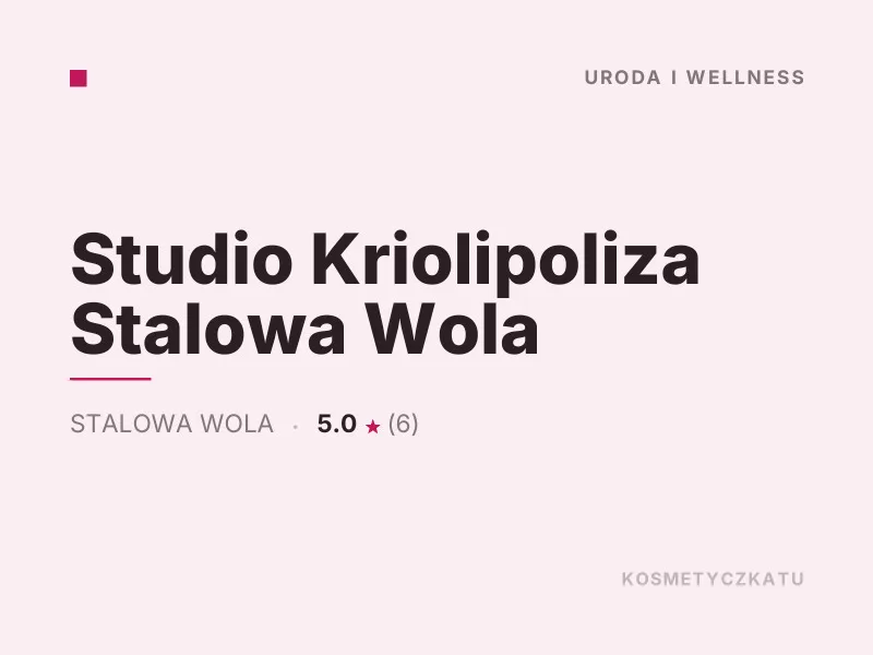 Studio Kriolipoliza Karboksyterapia Stalowa Wola